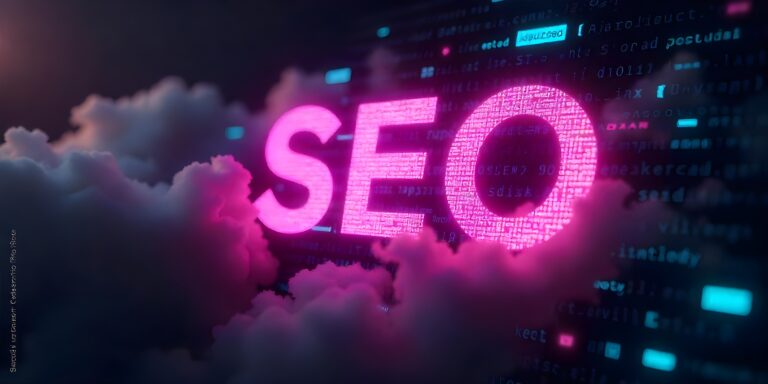 pink sign about seo